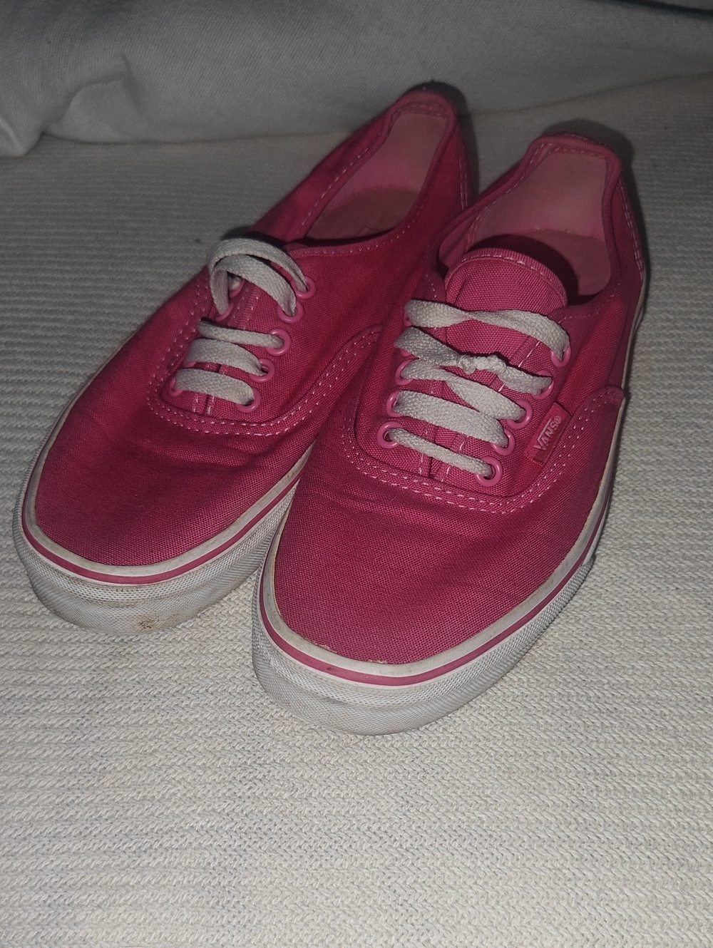 VANS Hot Pink Canvas Lace-Up Women's Sneakers Sz 9 Mens Sz 7.5